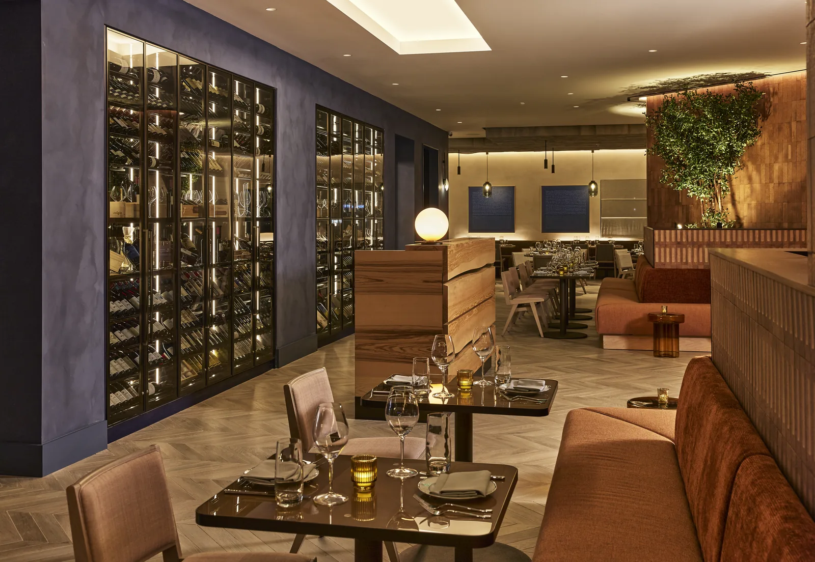 BLU Livingston dining room flooring and wall tile work