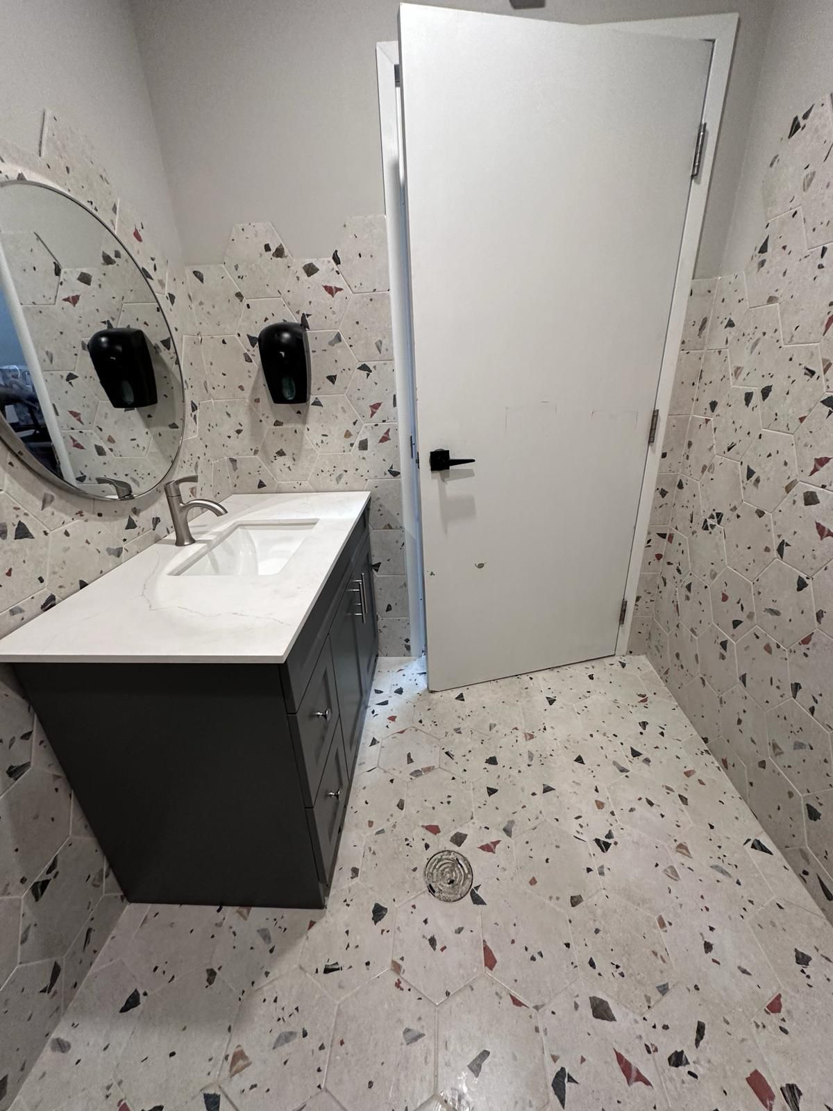 Bathroom vanity tile and floor installation